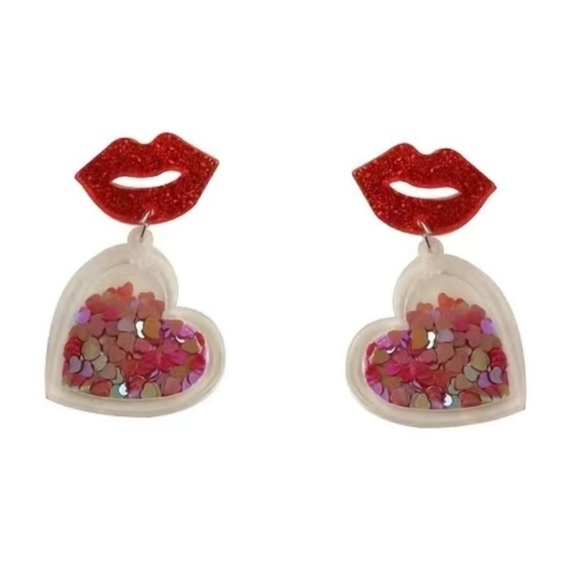 FREE WITH ANY PURCHASE Sparkly lip drop earrings - Picture 1 of 6